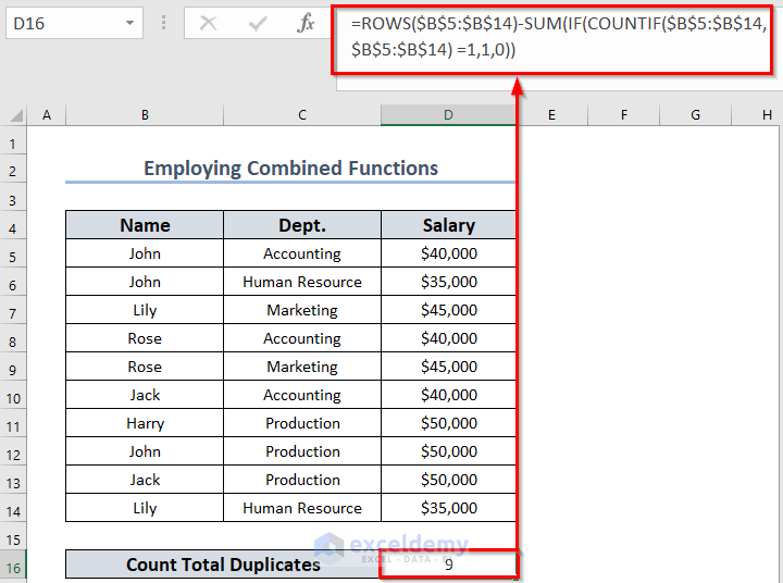 Finding Total Duplicates Number in a Column Including 1st Occurrence