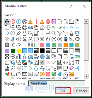 selecting modify button