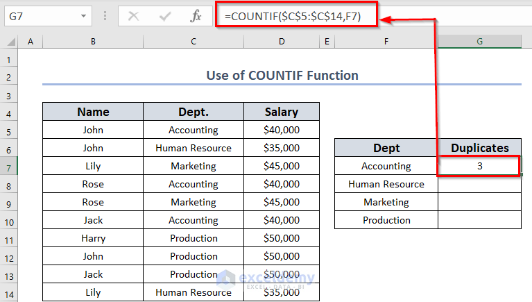 Counting Duplicates in a Range with First Occurrence