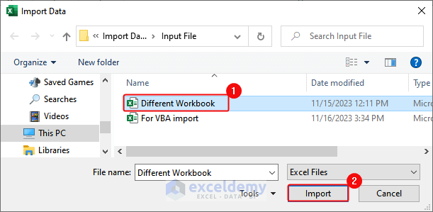 Select the File and Import