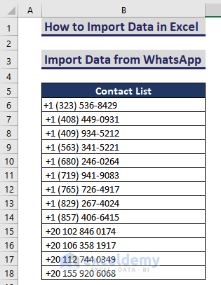 Imported Data From Whatsapp
