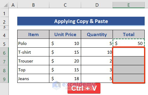 Paste cells with relative references in Excel