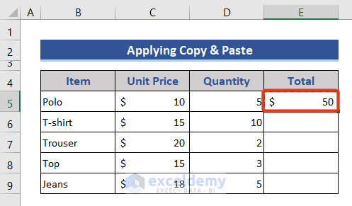 Copy cells with relative references in Excel