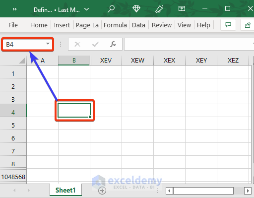 Identifying a cell in Excel