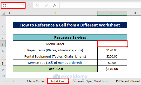 How to Reference a Cell from a Different Worksheet in Excel