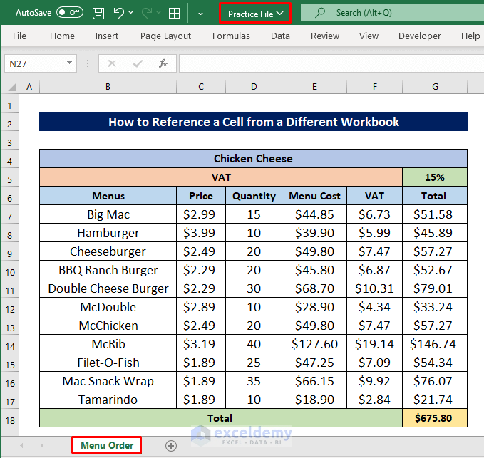 How to Reference a Cell from Another Excel File