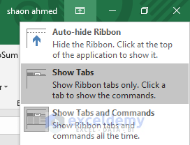 Show Ribbon Tabs Only