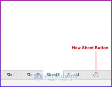 New Sheet Button of Excel Spreadsheets