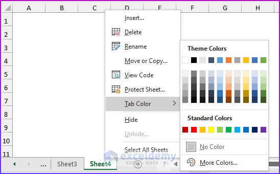 Sheet Tabs of Excel Spreadsheets