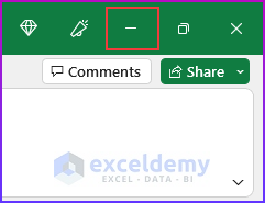 Window Minimize Button in Excel Spreadsheets