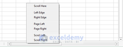 Excel 2013 Horizontal Scrollbar Options