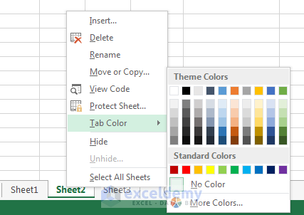 Excel 2013 Sheet Tab Options