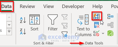 Location of Flash Fill in Excel