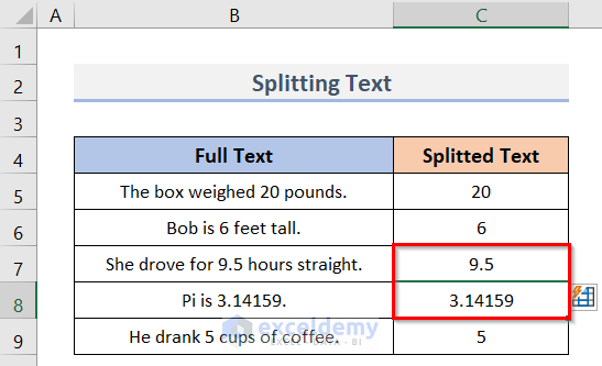 Split Text in Excel Using Flash Fill