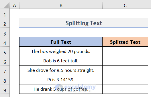 Split Text in Excel Using Flash Fill