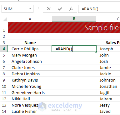 Data clean-up techniques in Excel: Randomizing the rows