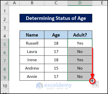 determining status of age