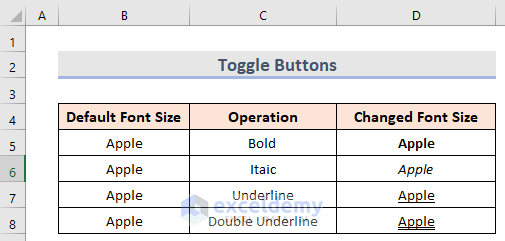 Toggle Buttons Ribbon Commands