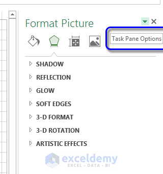 Using task pane in Excel