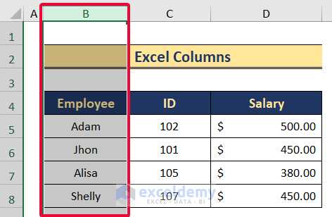 excel columns to describe what spreadsheet is in ms excel