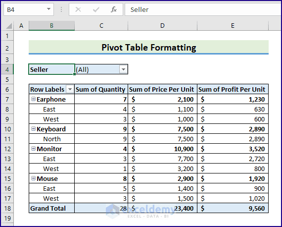 How to Format an Excel Pivot Table (The Complete Guide) - ExcelDemy
