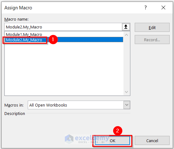 Assigning Macro in Control Button