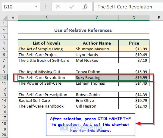 Use short keys of Macro recorder to run the code in Excel