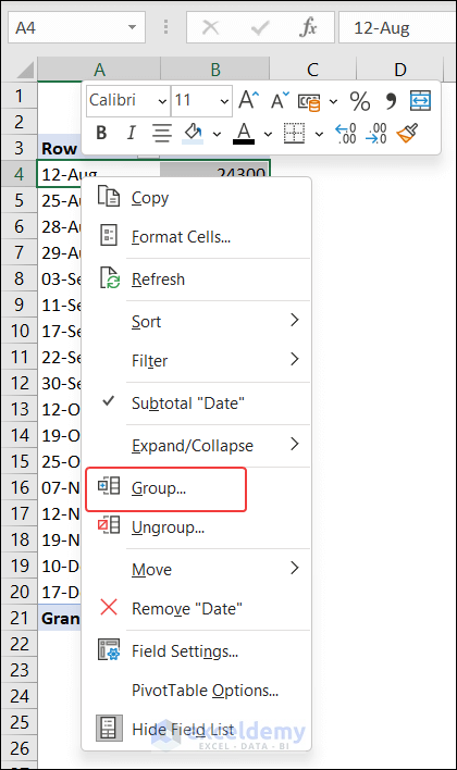 28-group pivot table data