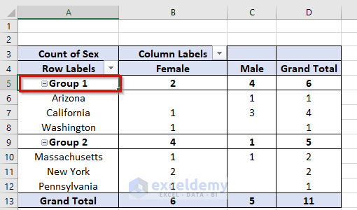 Use of F2 Button to Rename a Default Group Name in Pivot Table