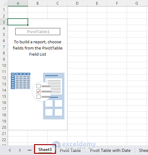 pivot table in a new sheet