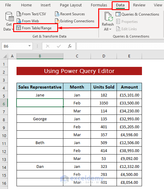 Using Excel Power Query Editor