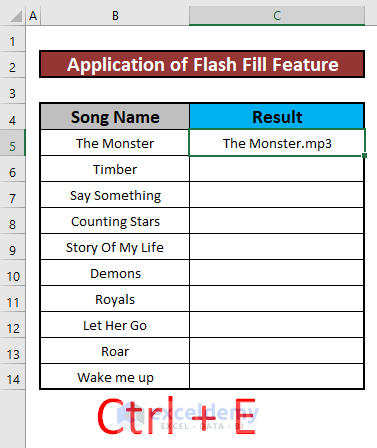 Apply Flash Fill Feature to Add Text to Cell in Excel