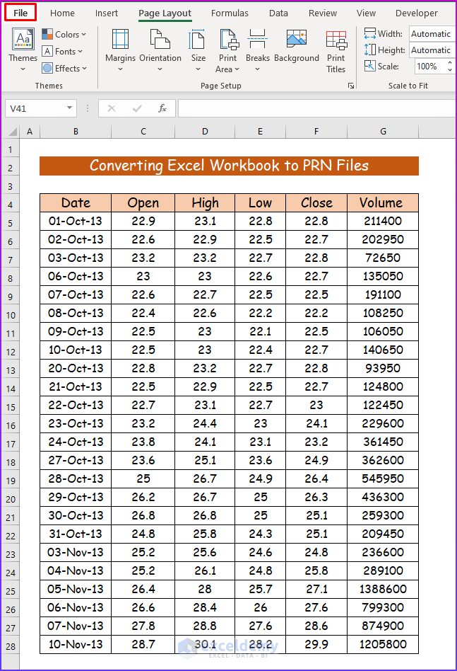  Converting Excel Workbook to PRN Files to Export Data in Excel by Converting Workbook in Other File Formats