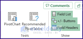 More Controls-Excel Pivot Table Formatting