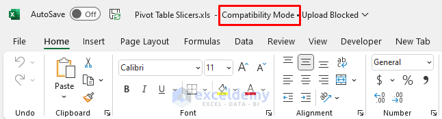 Excel File in Compatibility Mode