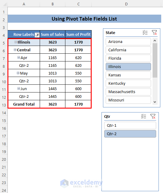 Filtered Pivot Table by Slicers