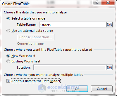 Using the Data Model in Excel