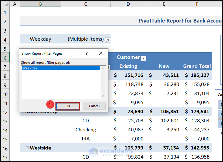 Show Report Filter Pages of Pivot Table