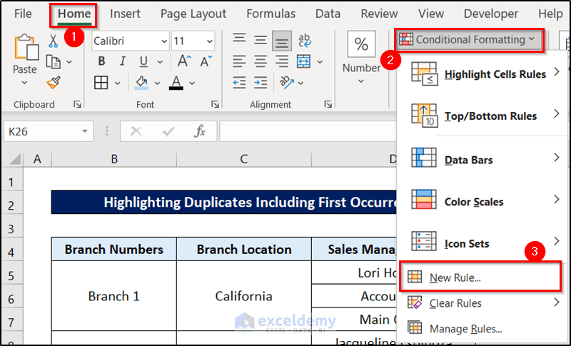new rule for highlighting duplicate values in data cleaning techniques in excel