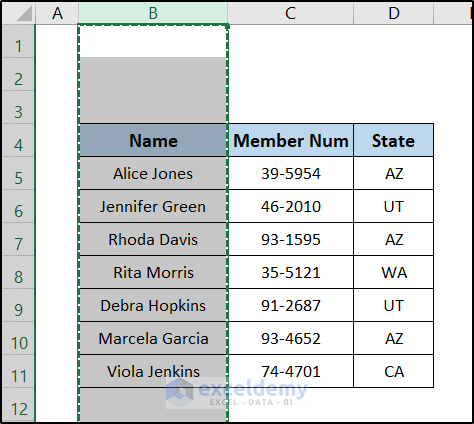 cutting column for rearrange in data cleaning techniques in excel