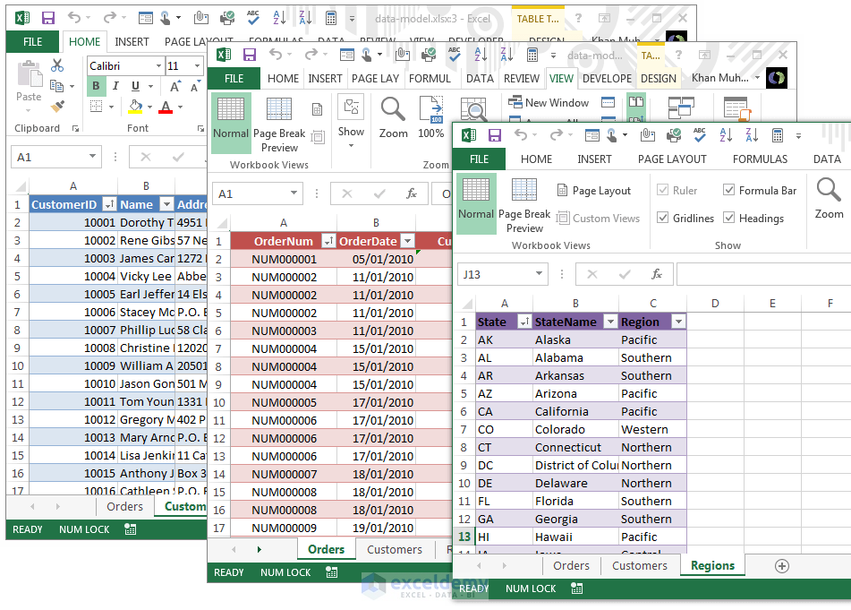 Using the data model in Excel