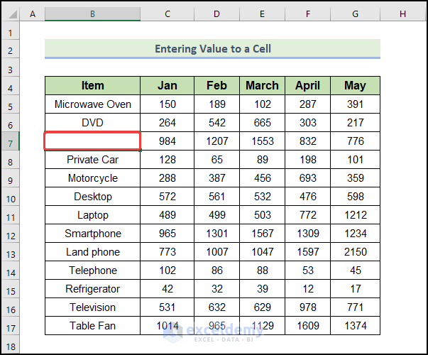 entering a value to demonstrate "excel offset function use with examples"