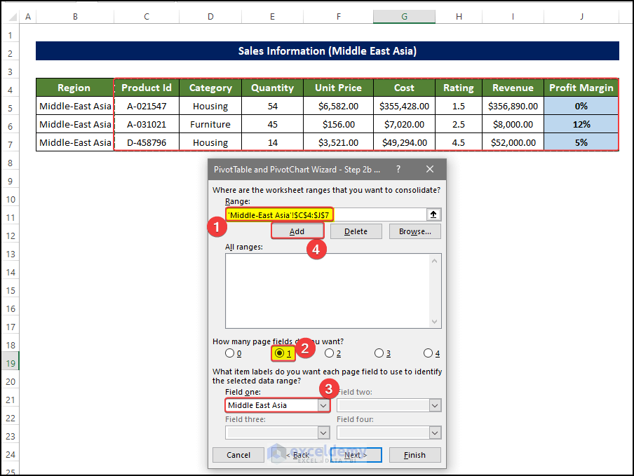 Opening the pivot table wizard to create pivot table from different worksheet 