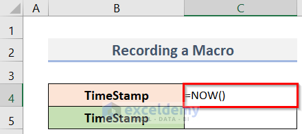 Rerecording the Macro in Excel Using Relative References