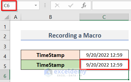 Rerecording the Macro in Excel Using Relative References