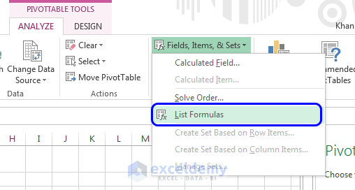A pivot table example in Excel