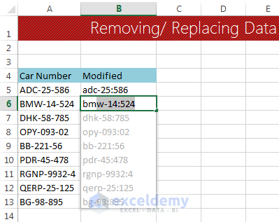 Data clean-up techniques in Excel: Replacing or removing text in cells