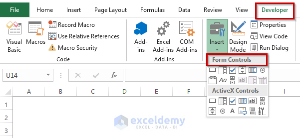 Form Control in Excel