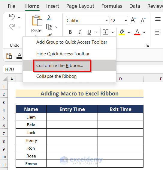 How to Add a Macro to Your to Excel Ribbon in Excel