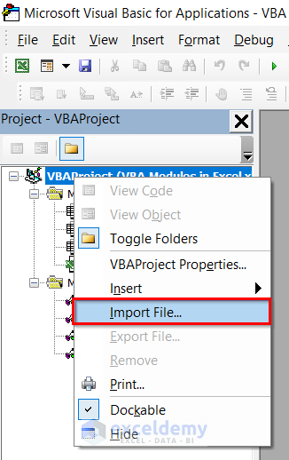Importing VBA Modules in Excel